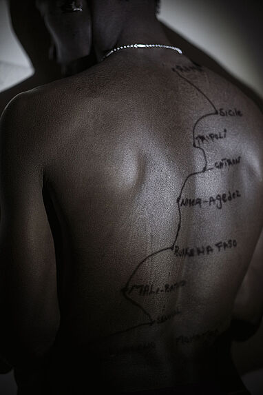 Body Maps : Workshop, Mohamed Jabi, Rome, Refugee Scart