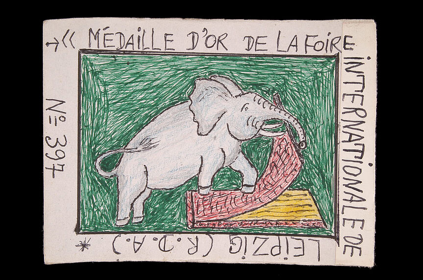 Dessin : Médaille d'or de la foire internationale de Leipzig (R.D.A. )