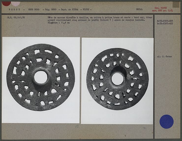 Tête de massue discoïde à douille