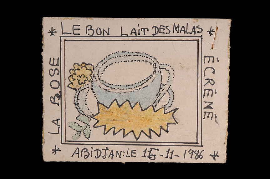 Dessin : La rose + le bon lait de malas + écrémé