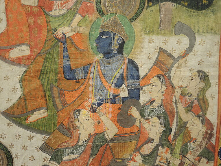 Tenture de temple, Krishna Rasa Lila