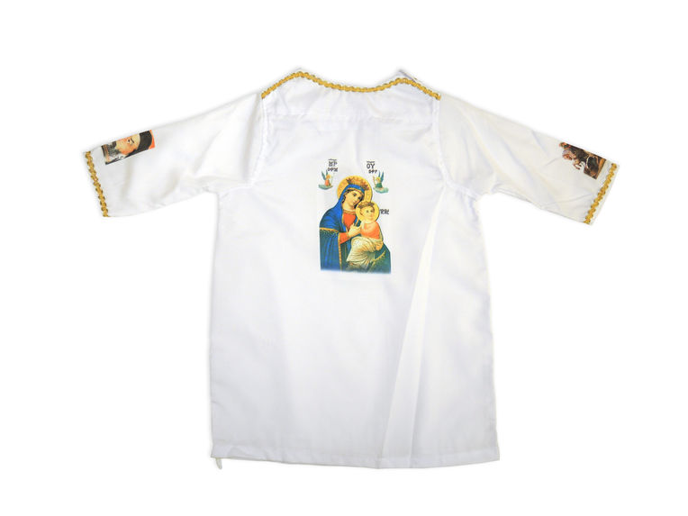 Costume de baptême: tunique, cape, coiffe