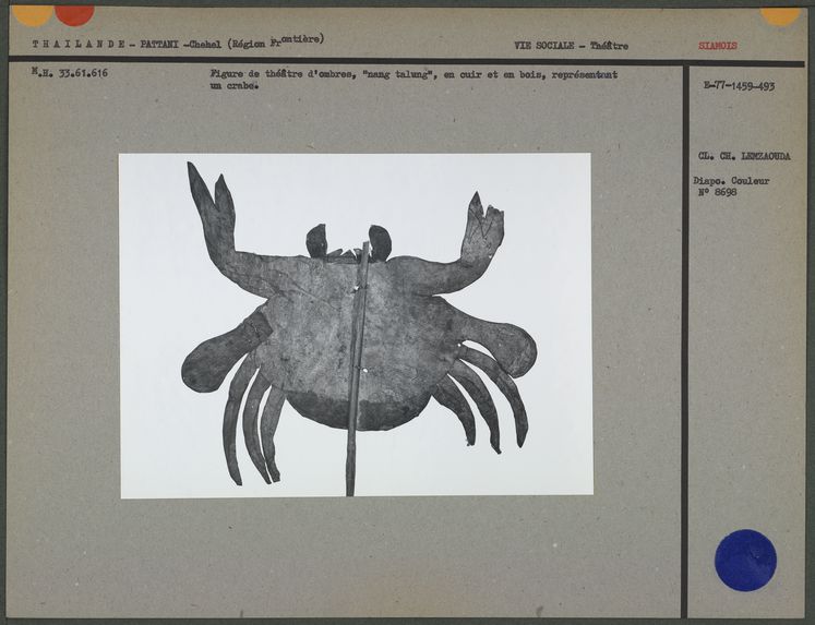 Figure de théâtre d'ombres : un crabe