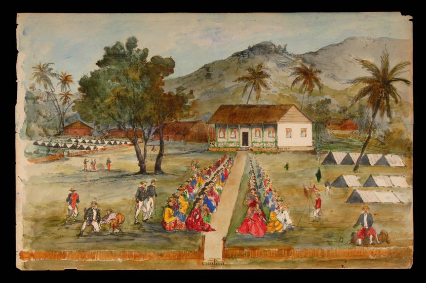 Promenade militaire autour de Papeete, 1861. Tautira