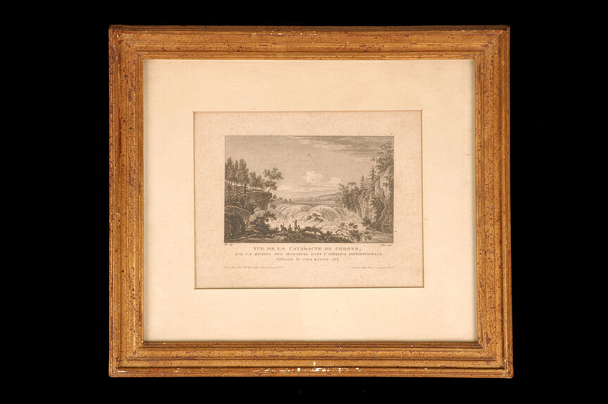 Vue de la cataracte de Cohoes, sur la rivière des Mohawks dans l'Amérique septentrionale. Collection de John Bowles, 1768