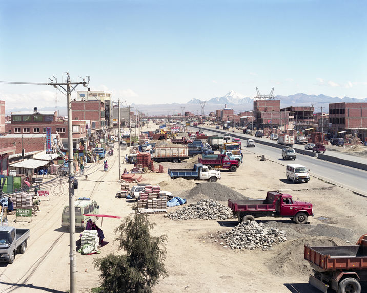 Building materials shops area on the road to Oruro