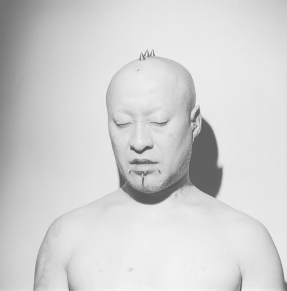 Portrait of a man with artificially altered body, Tokyo