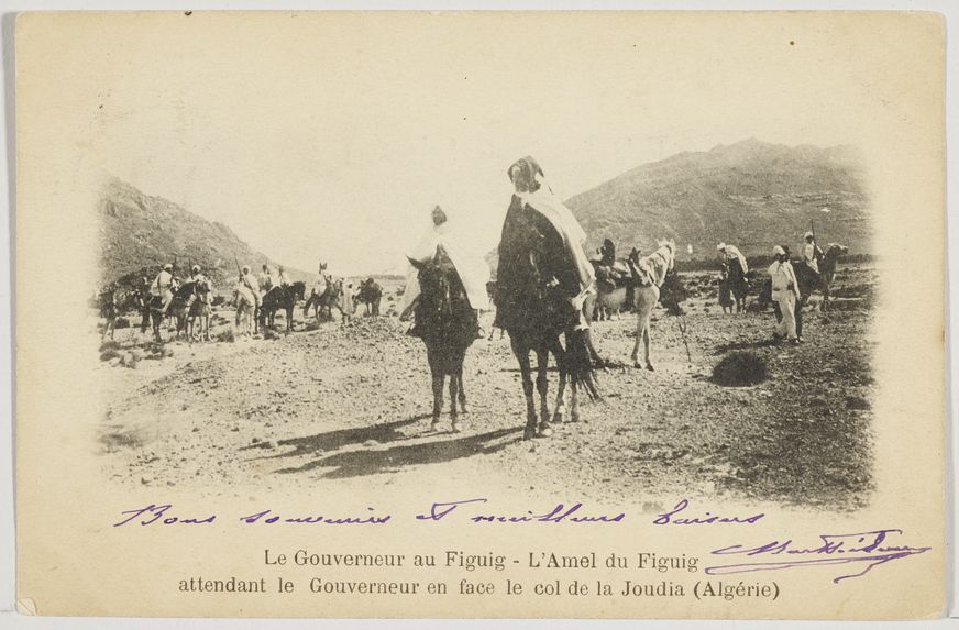 Le Gouverneur au Figuig - L'Amel du Figuig attendant le Gouverneur en face le col de la Joudia (Algérie)