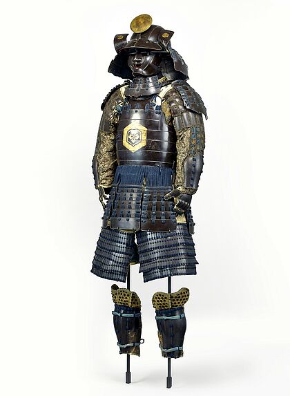 Elément d'armure de samouraï : masque à gorgerin
