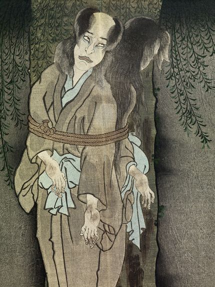 Estampes, diptyque, &quot;Le fantôme de Kamata Matahachi&quot; d'Utagawa Kunisada