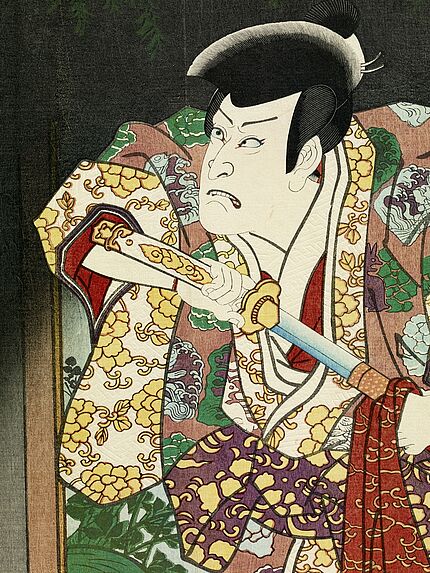 Estampes, diptyque, &quot;Le fantôme de Kamata Matahachi&quot; d'Utagawa Kunisada