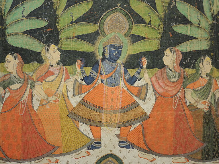 Tenture de temple, Krishna Rasa Lila
