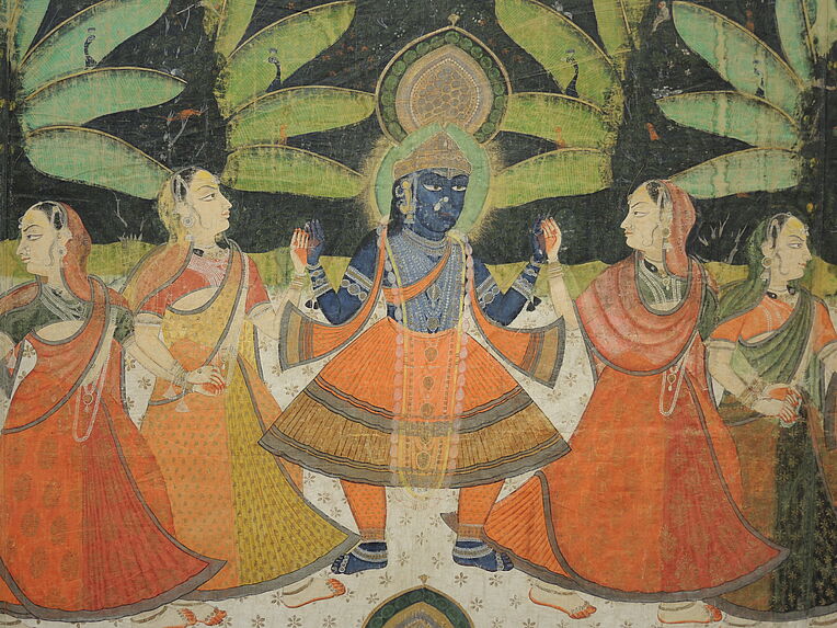 Tenture de temple, Krishna Rasa Lila