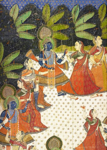 Tenture de temple, Krishna Rasa Lila