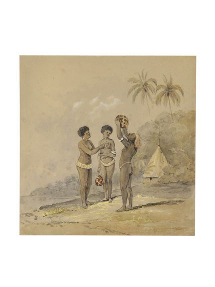 Deux femmes et un homme, village d’Achio [Heo], Ouvéa