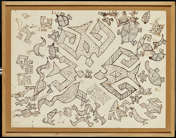 Motifs de vannerie et de ciel de case