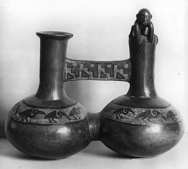 Vase double polychrome