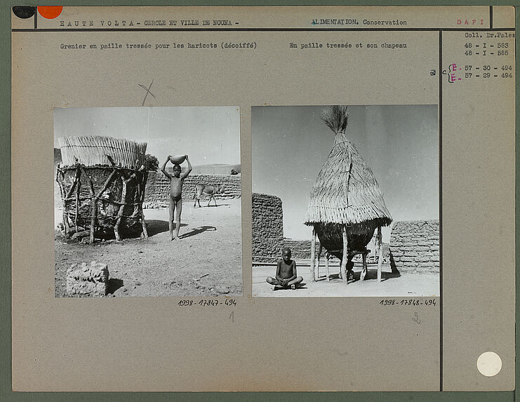 Grenier en paille tressée pour les haricots (décoiffé)