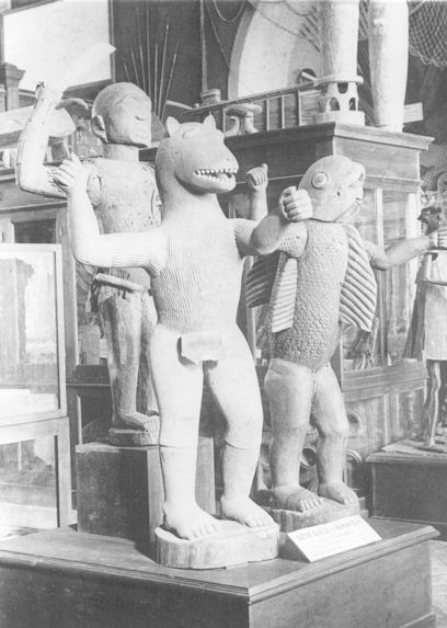Dahomey, statues des rois Glélé et Béhanzin