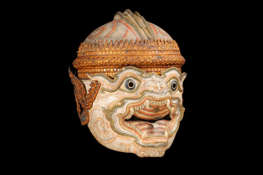 Masque de théâtre: singe (Subali ou Hanuman)