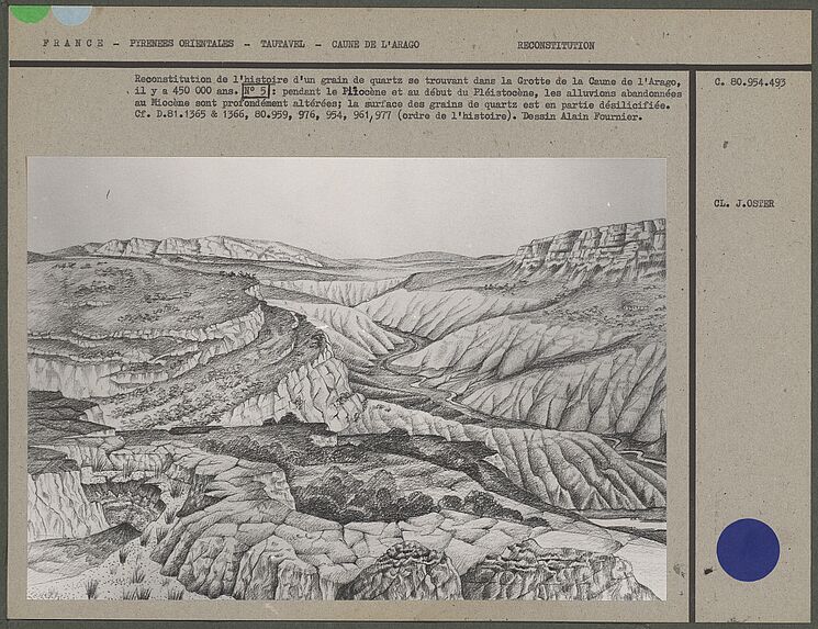 Reconstitution de l'histoire d'un grain de quartz se trouvant dans la grotte de la Caune de l'Arago