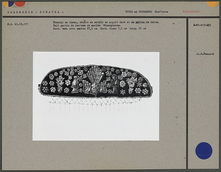 Frontal en tissu, motifs en argent doré