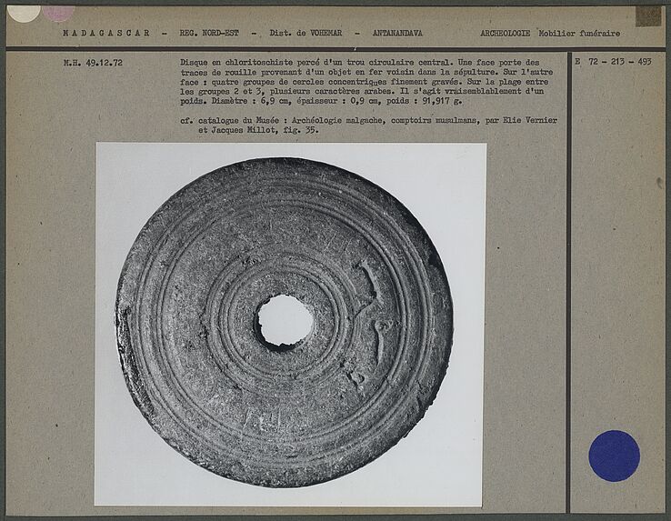 Disque en chloritoschiste