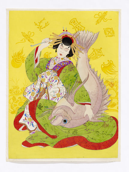 Ebisu, Dieu du bonheur, personnifié par une courtisane du Shimabara