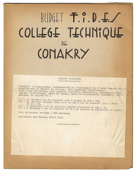 Budget F.I.D.E.S. collège technique de Conakry