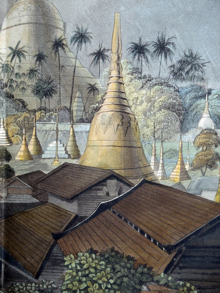 View of the great Dagon pagoda and adjacent Scenery taken on the Eastern Road from Rangoon