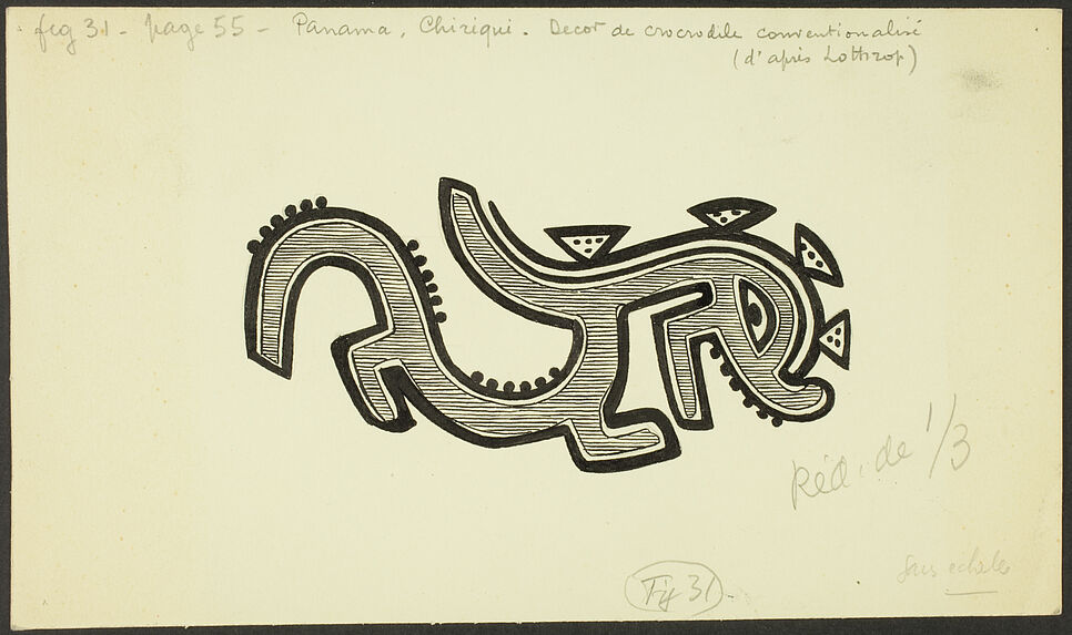 Fig. 31. Panama, Chiriqui. Décor de crocodile conventionalisé