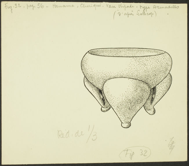 Fig. 32. Panama, Chiriqui. Vase tripode. Type Armadillo
