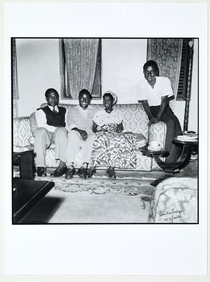 Self portrait with Kwame Nkrumah, Roy Ankrah and his wife Rebecca